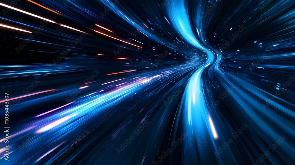 Wall mural web development concept with abstract high speed technology pov motion blur.