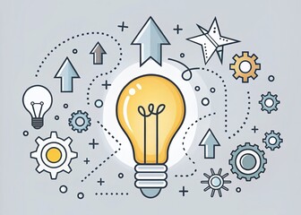 Leadership Doodle Concept - Minimalist Illustration for Inspiration and Growth