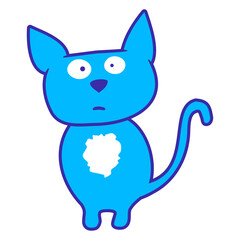 Crazy Cat Weird Funny Eyes Cool Grimace Cartoon Cute Meow Cats Cartoon Comic Fun Design Purr Cat Lovers Who Love Sweet Kittens Adorable Feline Playful Kitties Fur Baby Illustration Paw Pet Owners Like