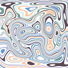 ABSTRACT ILLUSTRATION MARBLED TEXTURE LIQUIFY PSYCHEDELIC PASTEL SOFT COLORFUL DESIGN. OPTICAL ILLUSION BACKGROUND VECTOR DESIGN