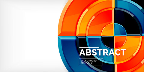 Obraz premium Glossy circles geometric background. Vector Illustration For Wallpaper, Banner, Background, Card, Book Illustration, landing page