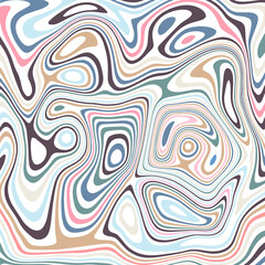 ABSTRACT ILLUSTRATION MARBLED TEXTURE LIQUIFY PSYCHEDELIC PASTEL SOFT COLORFUL DESIGN. OPTICAL ILLUSION BACKGROUND VECTOR DESIGN
