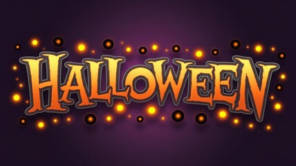 A high-resolution Halloween illustration with the text "Halloween" written in an attractive, gothic font