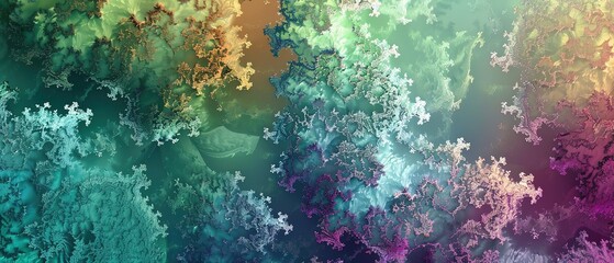 Fototapeta premium A colorful abstract painting with swirls and curves background.