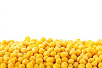 Yellow Peas Heap - Organic Vegetarian Seed Isolated on White Background