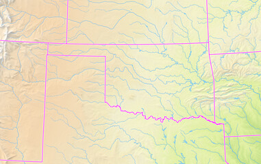 Map of the State Oklahoma (US).