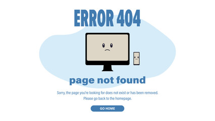 Error 404 - Page not found - Monitor and mobile with sad faces