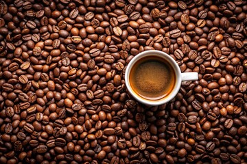 Fototapeta premium aromatic freshly brewed coffee and beans