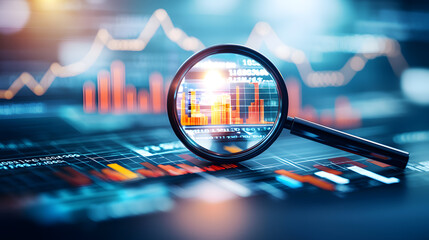 Analyzing data trends with a magnifying glass
