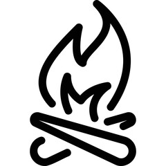 Simple vector icon bonfire