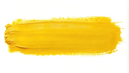 abstract yellow brush stroke isolated on white background
