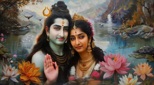 Lord shiva and parvathy concept
