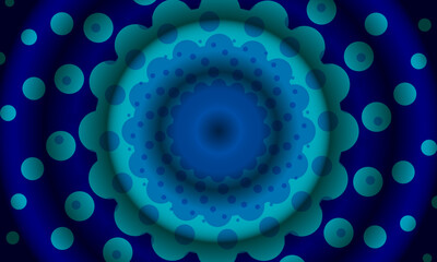 ethnic circle pattern. kaleidoscope circle pattern. blue ornament.