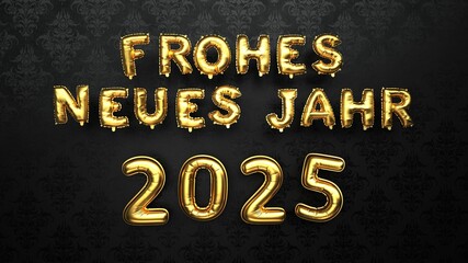 Frohes Neues Jahr 2025 Klassische Tapete. 3D illustration.