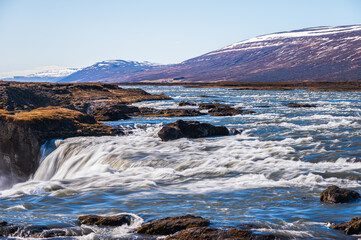 nature sceneries around the Godafoss waterfall, Northern Iceland