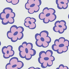 Cute Bold Floral Vector seamless Pattern. Perfect for fabric, wallpaper and children's projects. 