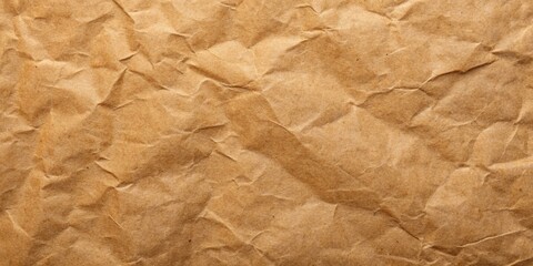 Fototapeta premium A macro shot of a sheet of Kraft paper with a distinctive texture and a brownish color, office supply, Kraft paper surface, brown paper