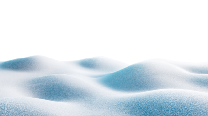Snowdrift isolated. Snow landscape decoration, frozen hills. White snow covered hill with a few small snow piles. Empty snow banks field. Transparent background. Christmas illustration