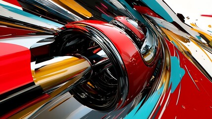 Abstract Red  Blue and Yellow  D Engine Background
