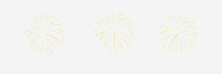 Firework vector illustration. New year. Collection fireworks on white background.