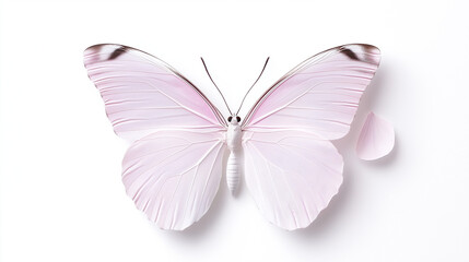 Obraz premium Coral moon butterfly close-up on white background for nature and design inspiration