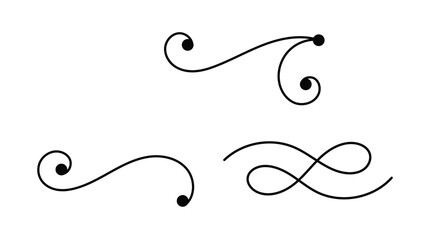 Calligraphic ornamental element set