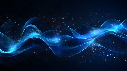 beautiful abstract wave technology background with blue light digital effect corporate concept. 