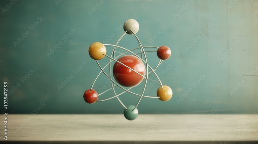 Aufkleber Exploring the intricacies of atomic structures science in focus