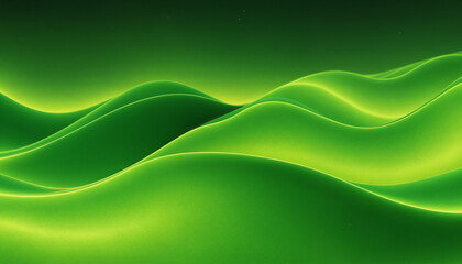 Obraz premium Abstract green waves create a serene and tranquil atmosphere, suitable for modern art projects, nature-themed designs, or eco-friendly promotional materials.