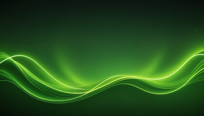 Fototapeta premium An abstract composition featuring glowing green waves, perfect for modern design projects, technology themes, and celebratory events.
