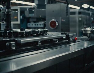 Precision milling machines are active in state-of-the-art manufacturing plant, working on components with high efficiency and accuracy. Modern factory workshop for continuous production. Generated AI