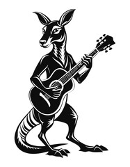 Fototapeta premium Kangaroo playing guitar