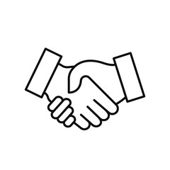 Handshake icon vector isolated.