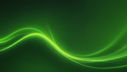 Obraz premium An abstract green wave design featuring smooth, glowing lines, perfect for modern backgrounds, technology themes, and Earth Day events.