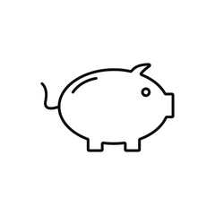 Piggy bank icon vector isolated.