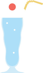 A glass of water with a straw in it