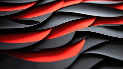 Fototapeta premium Black Layered Paper Cutouts on Red Background