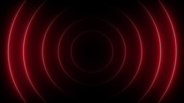 Glowing neon radio waves signal icon animation. Sound frequency icon signal background animation 4k video.