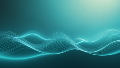An abstract representation of flowing waves in teal and blue, ideal for backgrounds, tech designs, and relaxation themes.