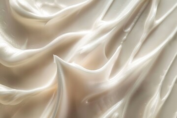 Obraz premium Swirling white cream texture with soft peaks and curves