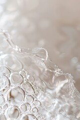 Close-up of clear gel with bubbles, skincare product detail