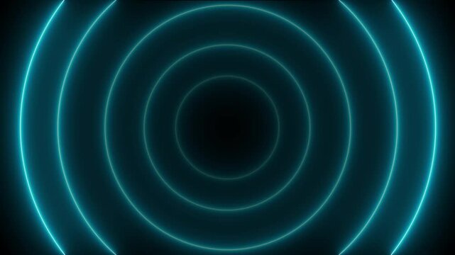Glowing neon radio waves signal icon animation. Sound frequency icon signal background animation 4k video.