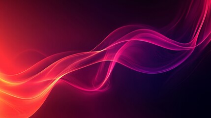 Fototapeta premium Abstract red, orange, and purple wavy lines on a dark background.