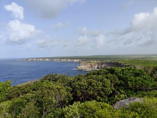 landscape of north coast of Grande Terre in Guadeloupe, pointe de la Grande Vigie in Anse Bertrand...