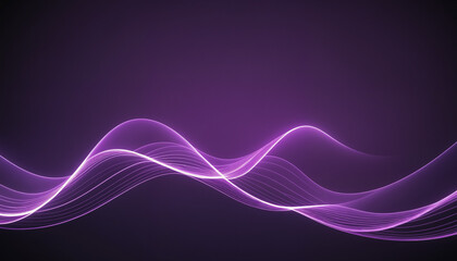 An abstract digital artwork featuring smooth purple waves and light trails, ideal for tech events, music promotions, and modern wallpapers.