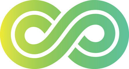 A green and white logo with a large circle and a smaller circle inside it