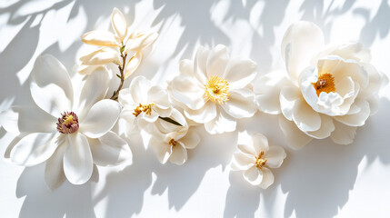 Obraz premium white magnolia flower aesthetic background