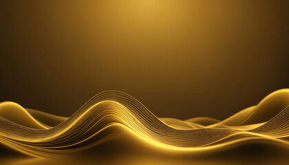 Obraz premium An abstract digital composition of glowing golden waves, ideal for backgrounds, branding, and festive event designs.