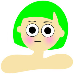 Funny cartoon faces of women with various emotions