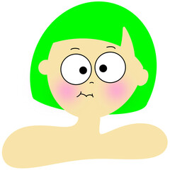 Obraz premium Funny cartoon faces of women with various emotions